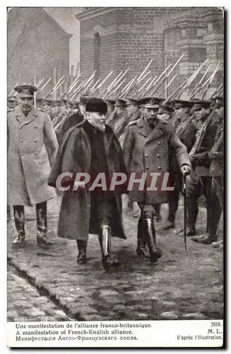 Cartes postales Militaria Une manifestation de l&#39alliance Franco britannique