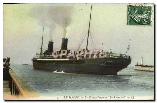 Cartes postales Bateau Paquebot Le Havre Transatlantique La Lorraine