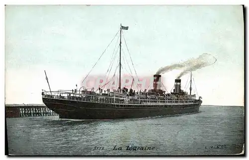 Cartes postales Bateau Paquebot La Lorraine