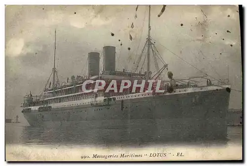 Cartes postales Bateau Paquebot Messageries Maritimes Lotus