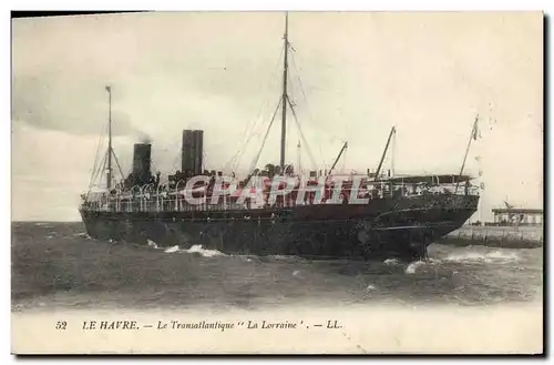 Cartes postales Bateau Paquebot Le Havre Transatlantique La Lorraine