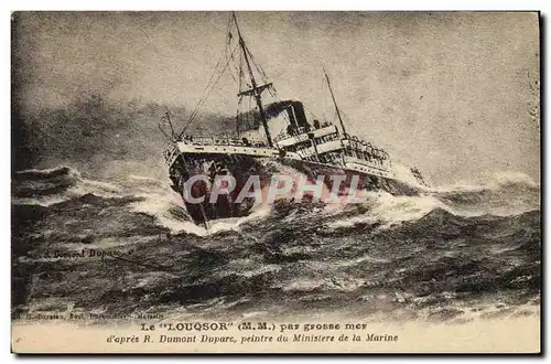Cartes postales Bateau Paquebot Le Louqsor par grosse mer