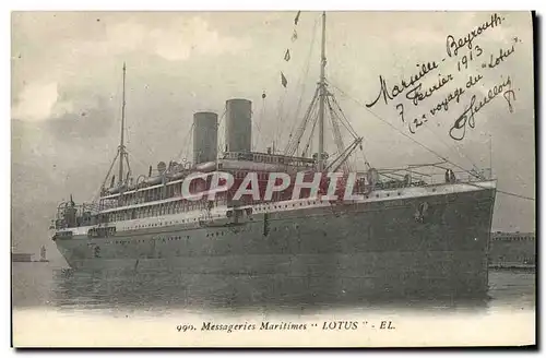 Cartes postales Bateau Paquebot Messageries Maritimes Lotus