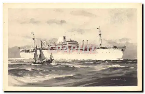 Cartes postales Bateau Paquebot Compagnie des Messageries Maritimes Laos