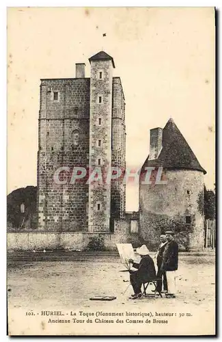 Cartes postales Peintre Huriel La Toque Ancienne tour du chateau des Comtes de Brosse