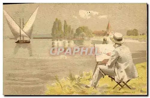 Cartes postales Peintre Bateau Suisse