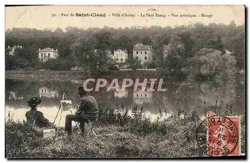 Cartes postales Peintre Parc de Saint Cloud Ville d&#39Avray Le petit etang Mirage