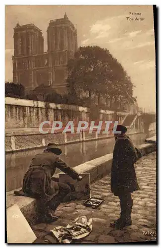 Ansichtskarte AK Peintre Le Long de la Seine Paris Notre Dame