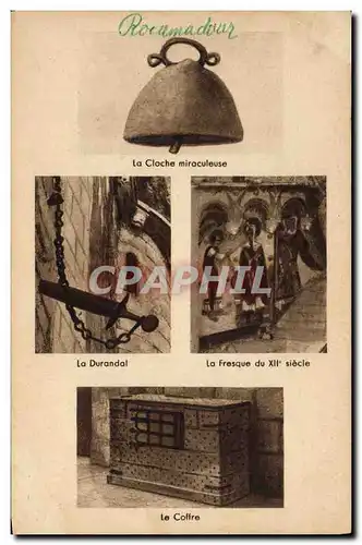 Cartes postales Cloche Rocamadour La cloche miraculeuse Le Durandal La fresque le coffre