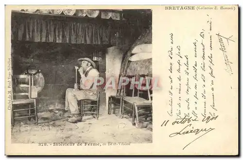 Cartes postales Folklore Bretagne Interieur de ferme en Ile et Vilaine