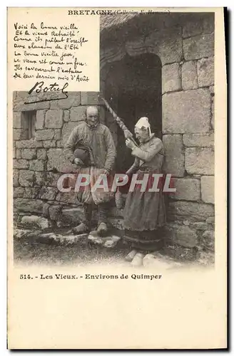 Ansichtskarte AK Folklore Botrel Les Vieux Environs de Quimper