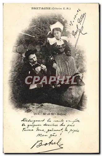 Cartes postales Folklore Les chansons de Botrel illustrees Mr et Mme Botrel