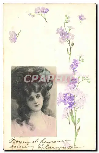 Cartes postales Fantaisie Fleurs Femme