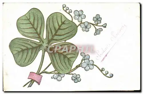 Cartes postales Fantaisie Fleurs Trefle