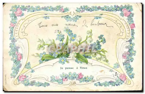 Cartes postales Fantaisie Fleurs Muguet