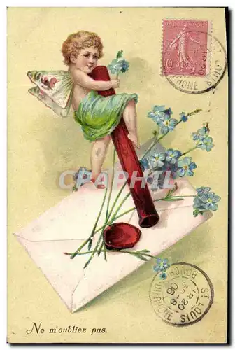 Cartes postales Fantaisie Fleurs Enfant Ange