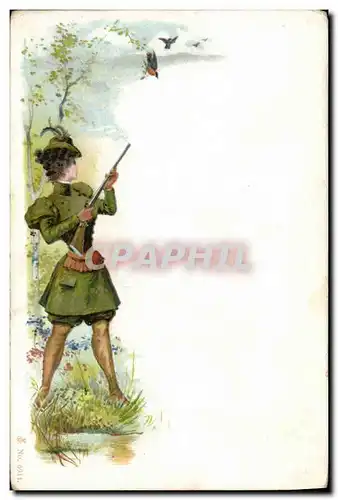 Cartes postales Chasse Femme