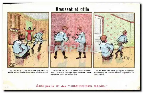 Ansichtskarte AK Fantaisie Illustrateur Amusant et utile Enfants Chaussures Raoul Paris
