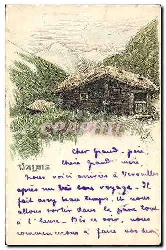 Cartes postales Fantaisie Illustrateur Valais