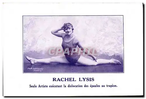 Ansichtskarte AK Rachel Lysis Seule artiste executant la dislocation des epaules au trapeze