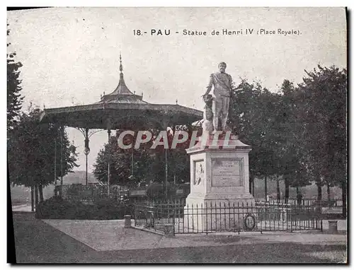 Ansichtskarte AK Kiosque Pau Statue de Henri IV Place Royale