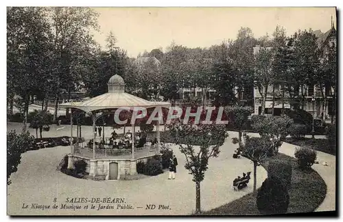 Ansichtskarte AK Kiosque de musique et le jardin public Salies de Bearn