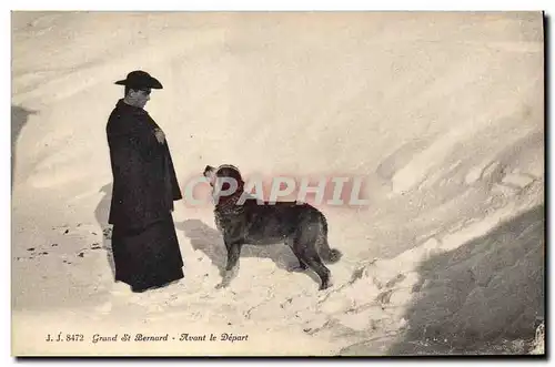 Cartes postales Chien Chiens Grand St Bernard Avant le depart