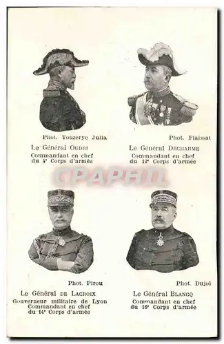 Cartes postales Militaria General Oudri Decharme De Lacroix Blancq