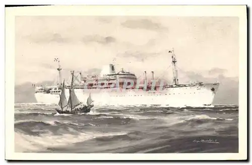 Cartes postales Bateau Paquebot Compagnie des Messageries Maritimes Laos