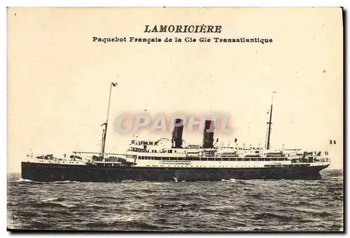 Cartes postales Bateau Paquebot Francais de la Cie Gle Transatlantique Lamoriciere