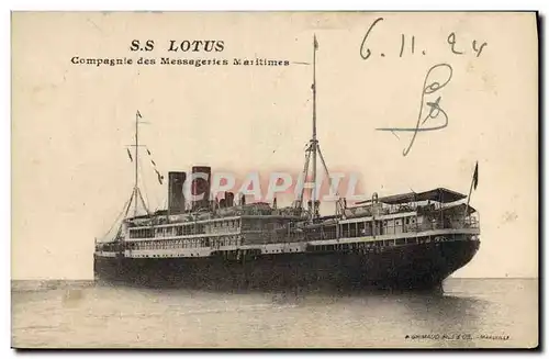 Ansichtskarte AK Bateau Paquebot SS Lotus Compagnie des Messageries Maritimes