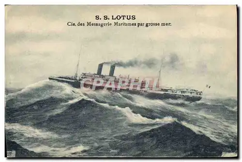 Ansichtskarte AK Bateau Paquebot SS Lotus Cie des Messageries Maritimes par grosse mer