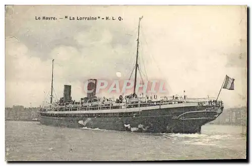 Cartes postales Bateau Paquebot Le Havre La Lorraine