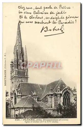 Cartes postales Botrel Ploare pres Douarnenez Eglise et clocher