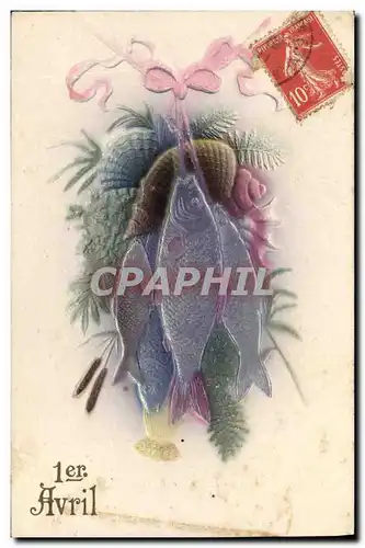 Cartes postales Fantaisie Fleurs Poissons