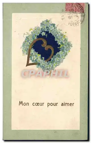 Cartes postales Fantaisie Fleurs Coeur