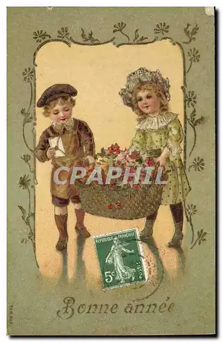 Cartes postales Fantaisie Fleurs Enfants