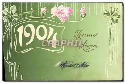 Cartes postales Fantaisie Fleurs Annee 1904