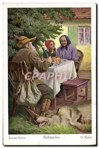 Cartes postales Chasse Chasseur a table Chien