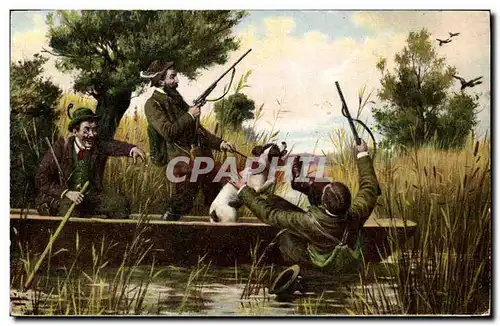 Cartes postales Chasse Chasseur Chasseurs Chien Barque