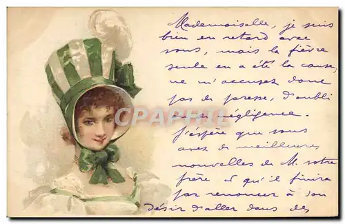 Cartes postales Fantaisie Illustrateur Femme au chapeau