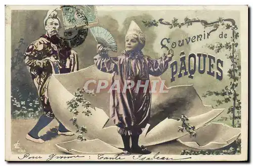 Cartes postales Souvenir de Paques Clown