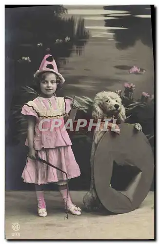 Cartes postales Enfant Acrobate Chien