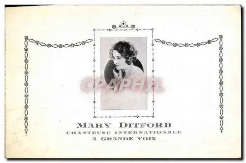 Ansichtskarte AK Mary Ditford Chanteuse internationale a Grande Voix