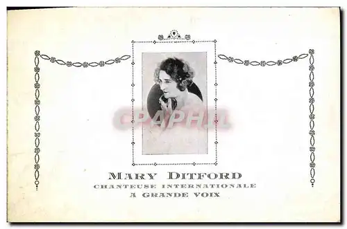 Cartes postales Mary Ditford Chanteuse internationale a Grande Voix