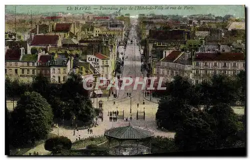 Ansichtskarte AK Kiosque Le Havre Panorama pris de l&#39Hotel de ville et rue de Paris