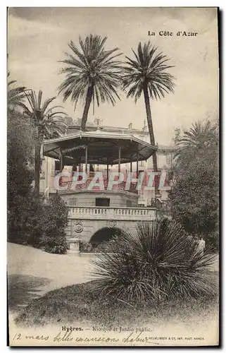 Cartes postales Kiosque et jardin public Hyeres
