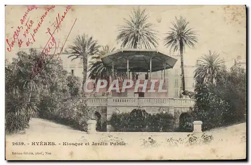 Cartes postales Kiosque et jardin public Hyeres