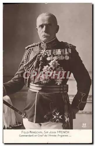 Cartes postales Militaria Feld Marechal Sir John French Commandant en chef de l&#39armee anglaise