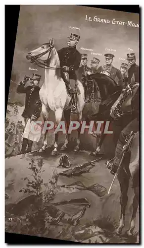 Cartes postales Militaria Le Grand Etat Major Joffre Castelnau French Foch Franchet